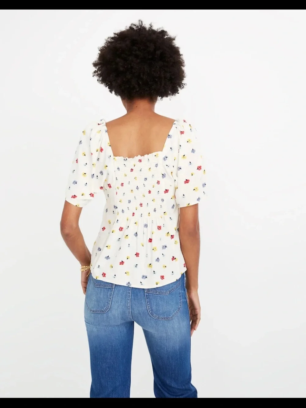 Madewell Seamed Button-Down Shirt in Confetti Floral size XS
